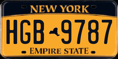 NY license plate HGB9787