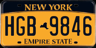 NY license plate HGB9846