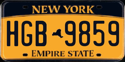 NY license plate HGB9859