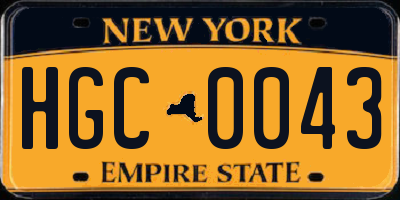 NY license plate HGC0043