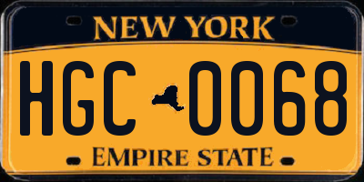 NY license plate HGC0068