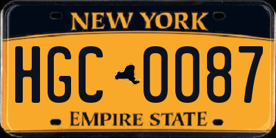 NY license plate HGC0087