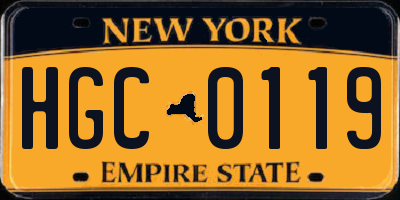NY license plate HGC0119
