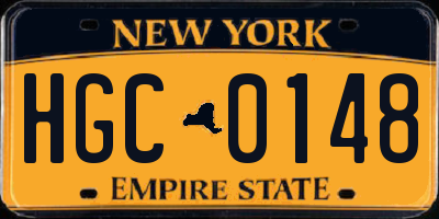 NY license plate HGC0148