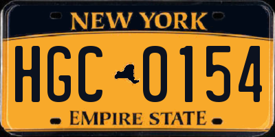 NY license plate HGC0154