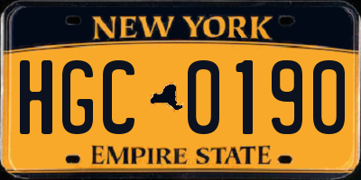 NY license plate HGC0190