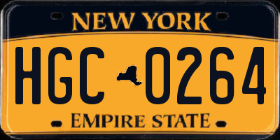 NY license plate HGC0264