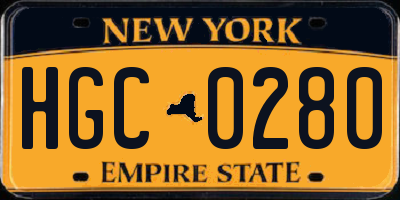 NY license plate HGC0280