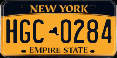 NY license plate HGC0284