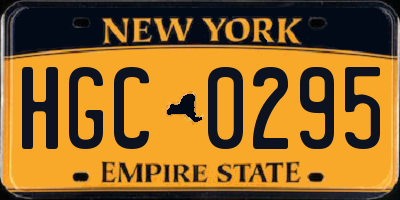 NY license plate HGC0295
