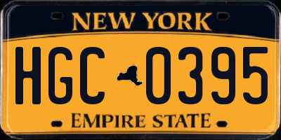 NY license plate HGC0395