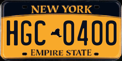 NY license plate HGC0400