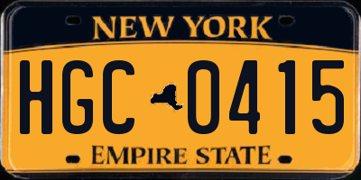 NY license plate HGC0415
