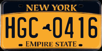 NY license plate HGC0416