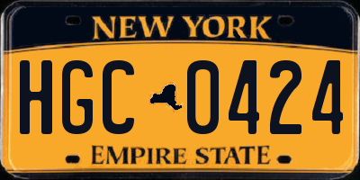 NY license plate HGC0424
