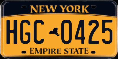NY license plate HGC0425