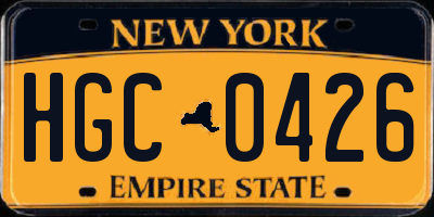 NY license plate HGC0426