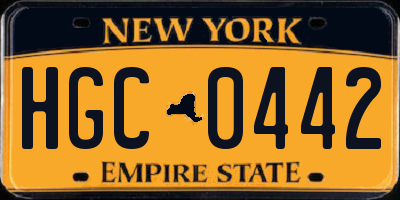 NY license plate HGC0442