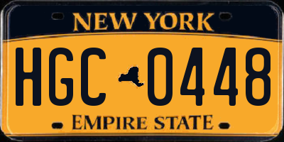 NY license plate HGC0448