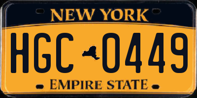 NY license plate HGC0449