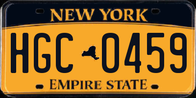 NY license plate HGC0459