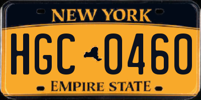 NY license plate HGC0460