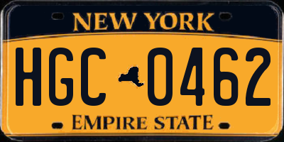 NY license plate HGC0462
