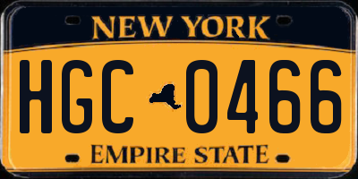NY license plate HGC0466