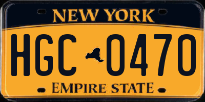 NY license plate HGC0470
