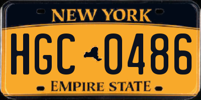 NY license plate HGC0486