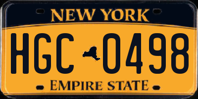 NY license plate HGC0498