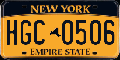 NY license plate HGC0506