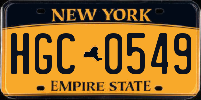 NY license plate HGC0549