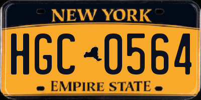 NY license plate HGC0564