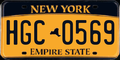 NY license plate HGC0569