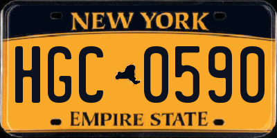 NY license plate HGC0590