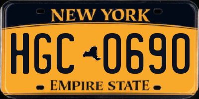 NY license plate HGC0690