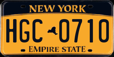 NY license plate HGC0710