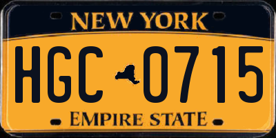 NY license plate HGC0715