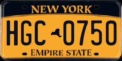 NY license plate HGC0750