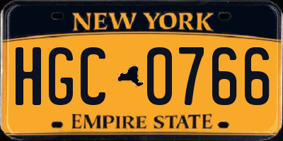 NY license plate HGC0766