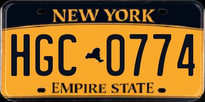 NY license plate HGC0774