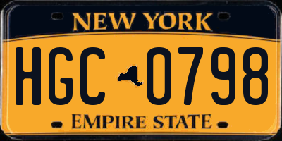 NY license plate HGC0798