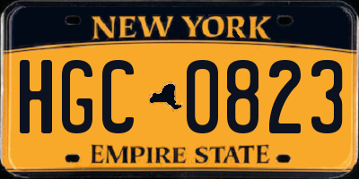 NY license plate HGC0823