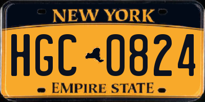 NY license plate HGC0824