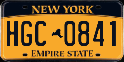 NY license plate HGC0841