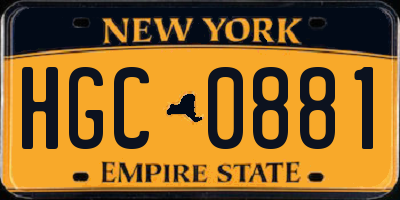 NY license plate HGC0881
