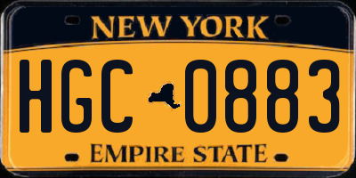 NY license plate HGC0883