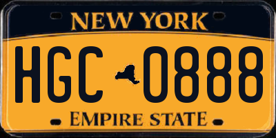 NY license plate HGC0888