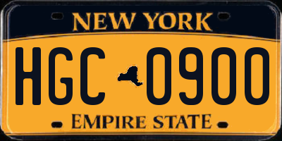 NY license plate HGC0900